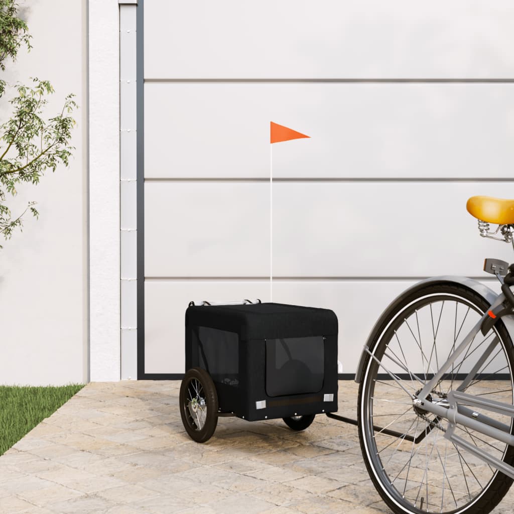 Dog Bike Trailer Black Oxford Fabric&Iron