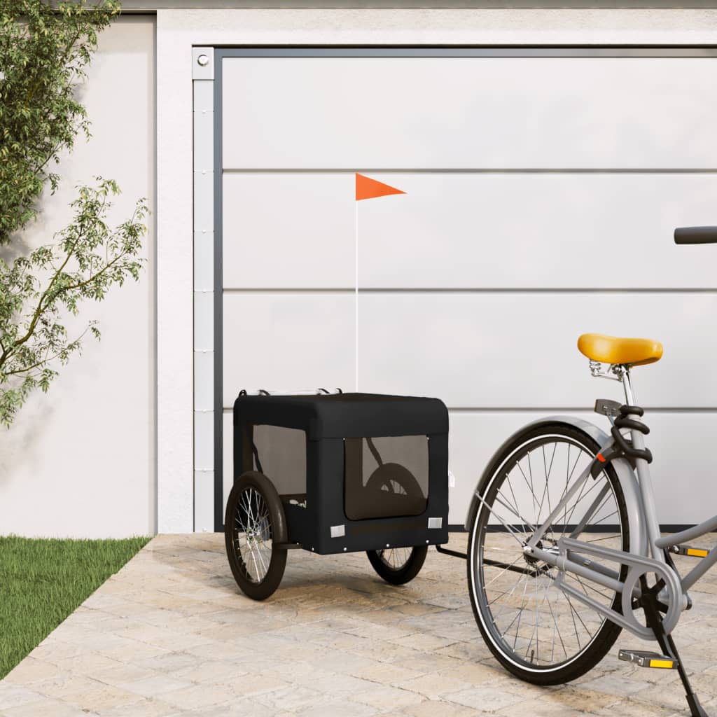 Dog Bike Trailer Black Oxford Fabric&Iron