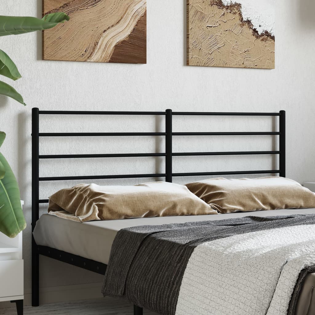 Metal Headboard Black 120cm