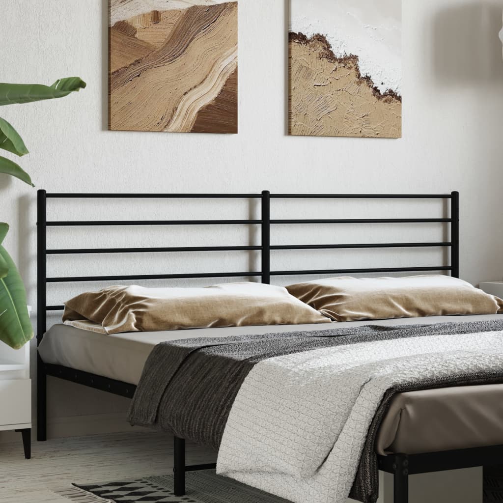 Metal Headboard Black 200cm