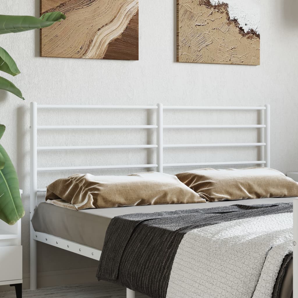 Metal Headboard White 135cm
