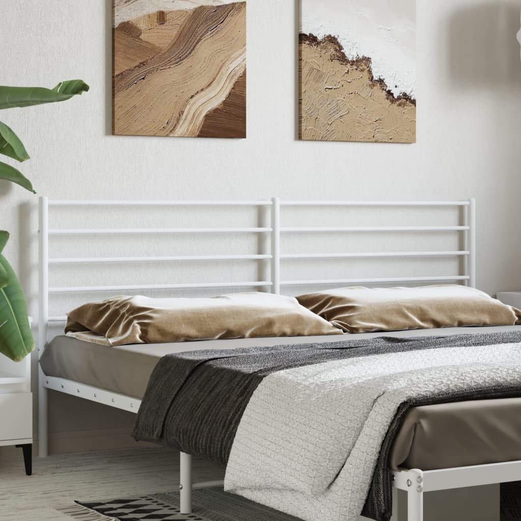 Metal Headboard White 200cm