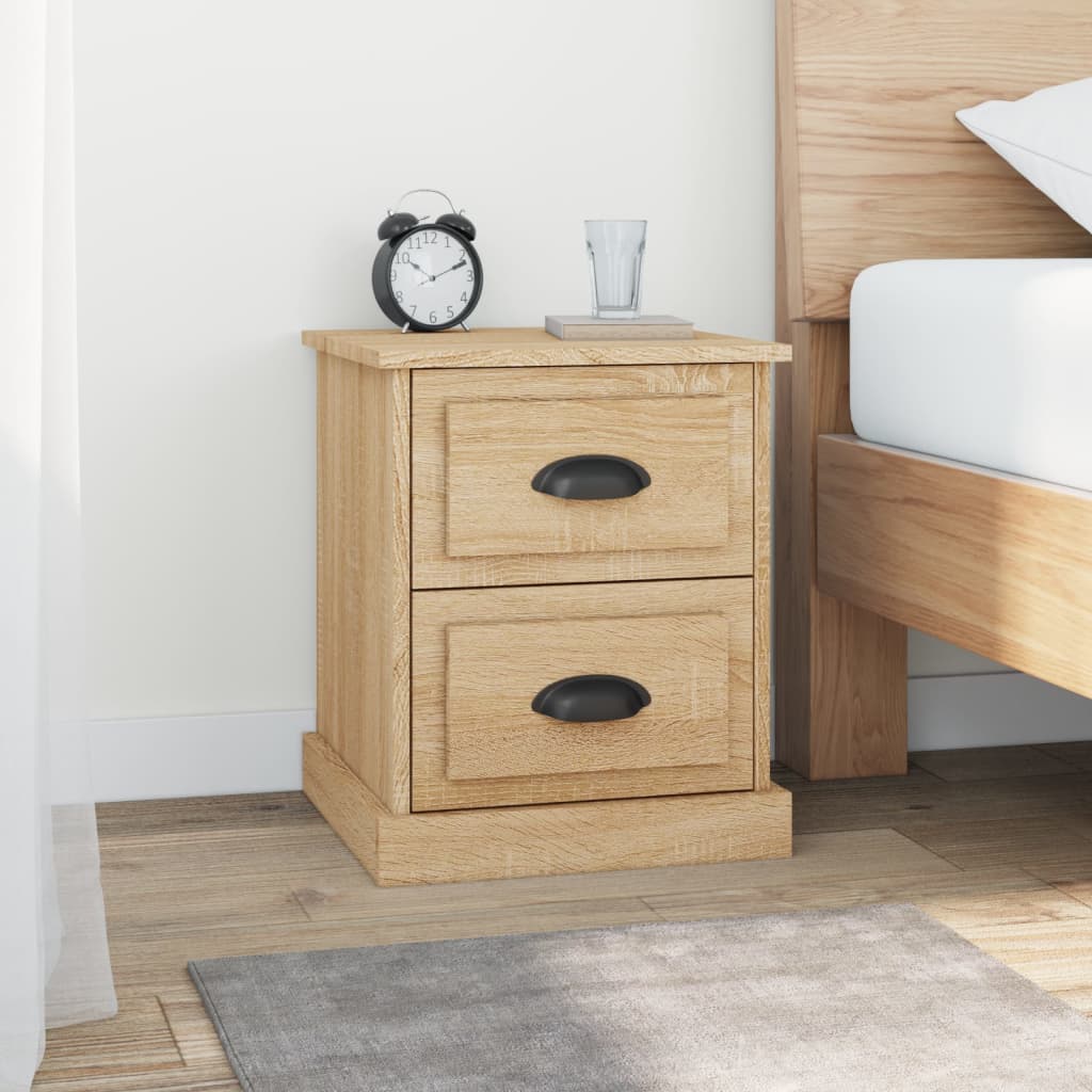 Bedside Table - DESIO 2 Piece Nightstand Sonoma Oak 39cm