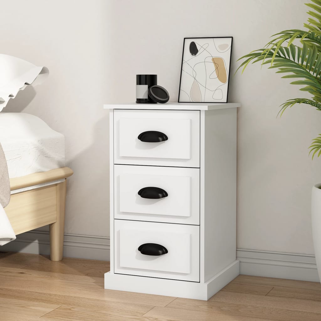Bedside Table - HAWTHORNE Nightstand White 39cm