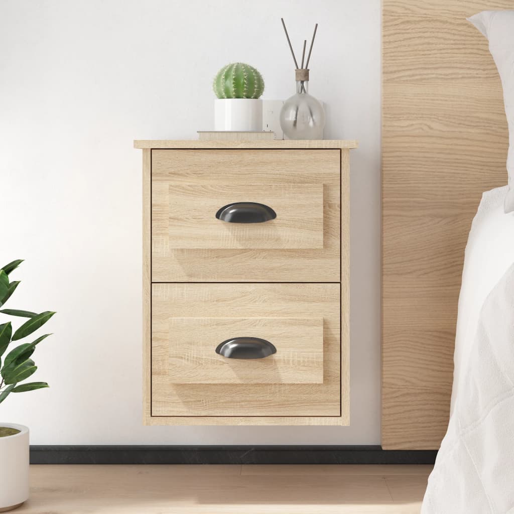 Bedside Table - LAREDO Nightstand Sonoma Oak 41.5cm