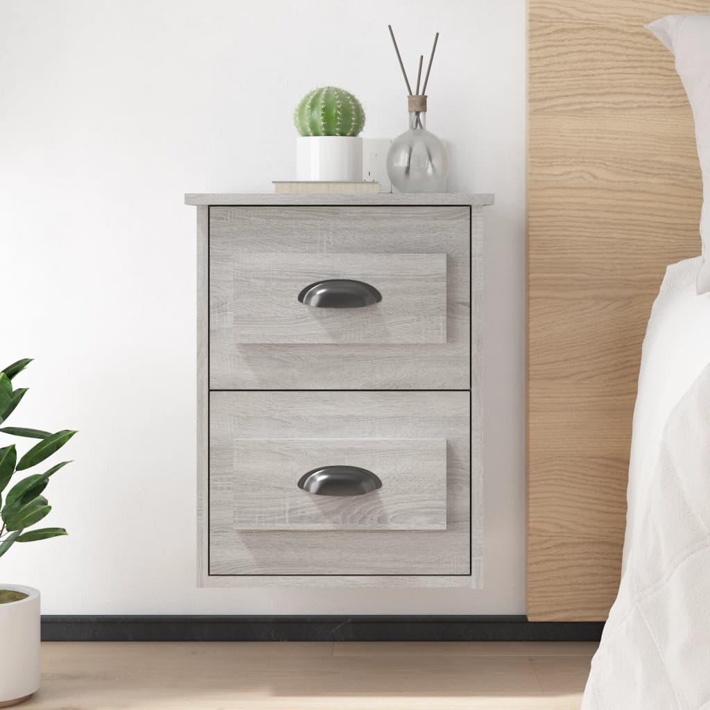Bedside Table - LAREDO Nightstand Grey Sonoma 41.5cm