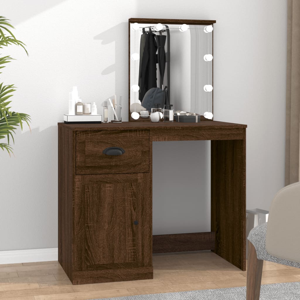Dressing Table - MARLAS Dresser Brown Oak 90cm