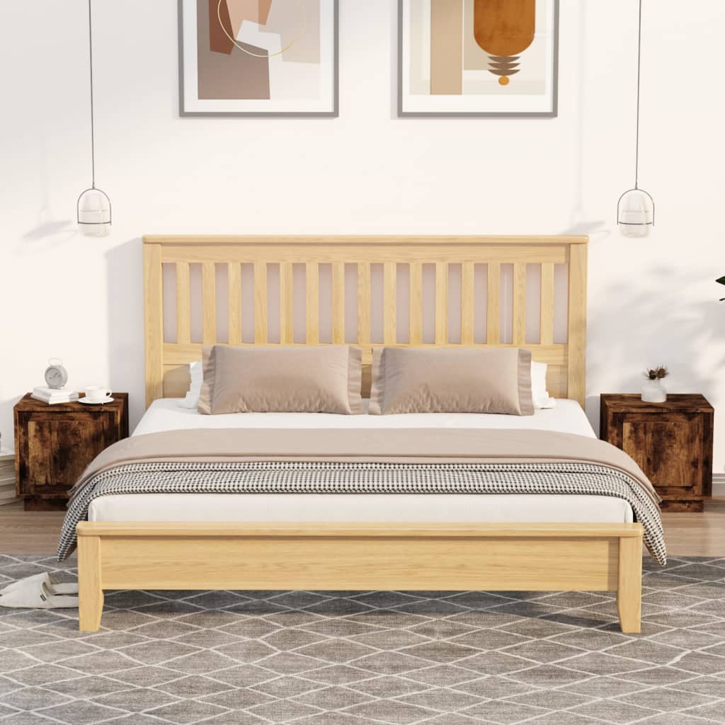 Bedside Table - HASTINGS 2 Piece Nightstand Smoked Oak 44cm