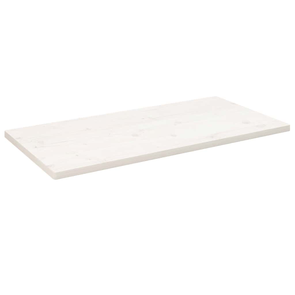 Table Top White 110x55x2.5cm Solid Wood Pine Rectangular