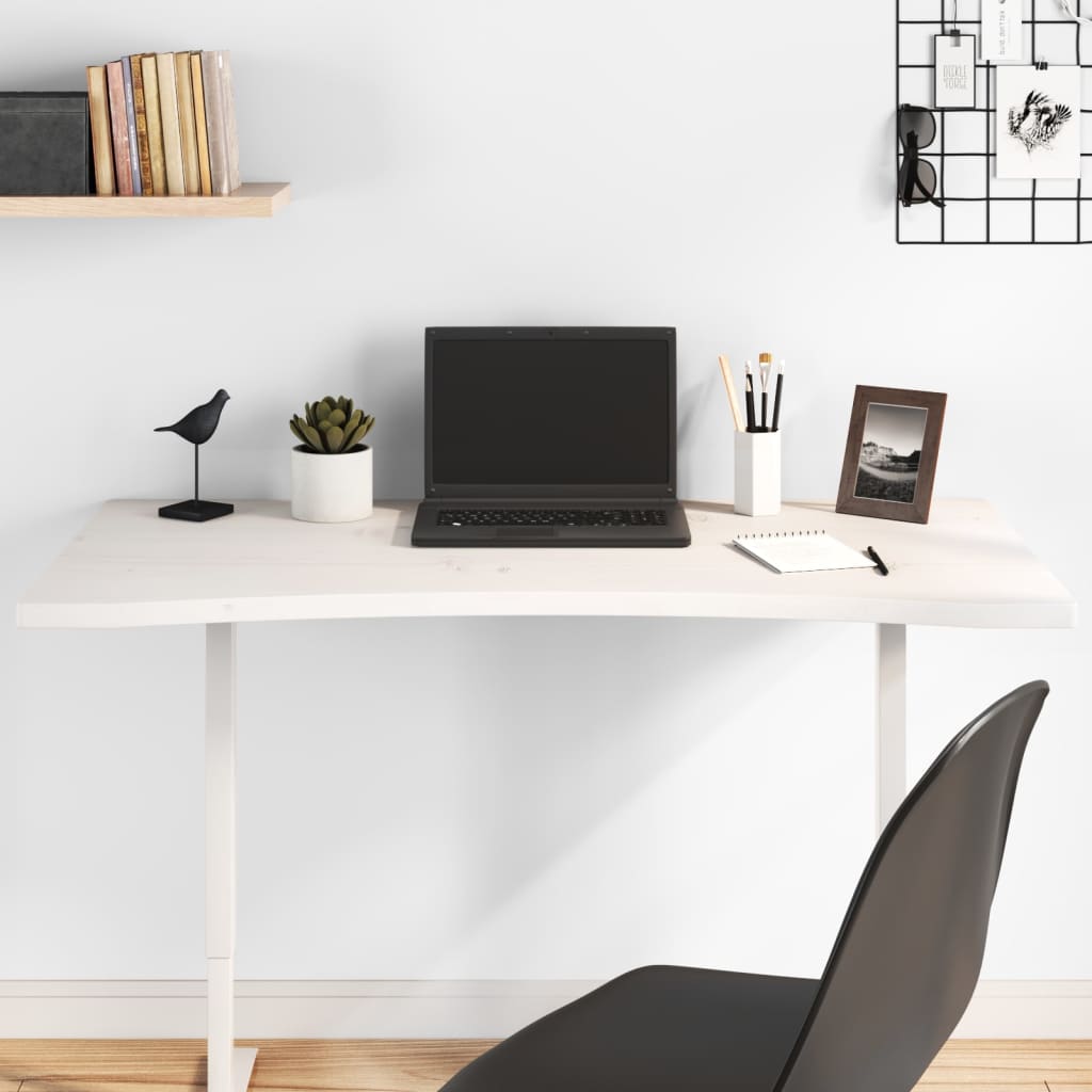 Desk Top White 110x55x2.5 cm Solid Wood Pine