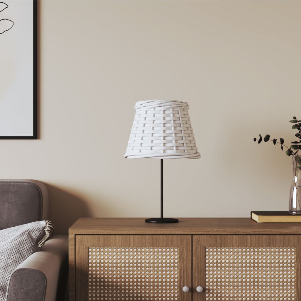Lamp Shade White 15x12cm Wicker