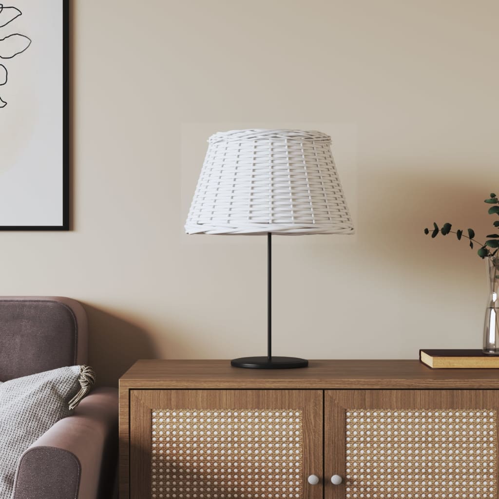 Lamp Shade White 50x30cm Wicker