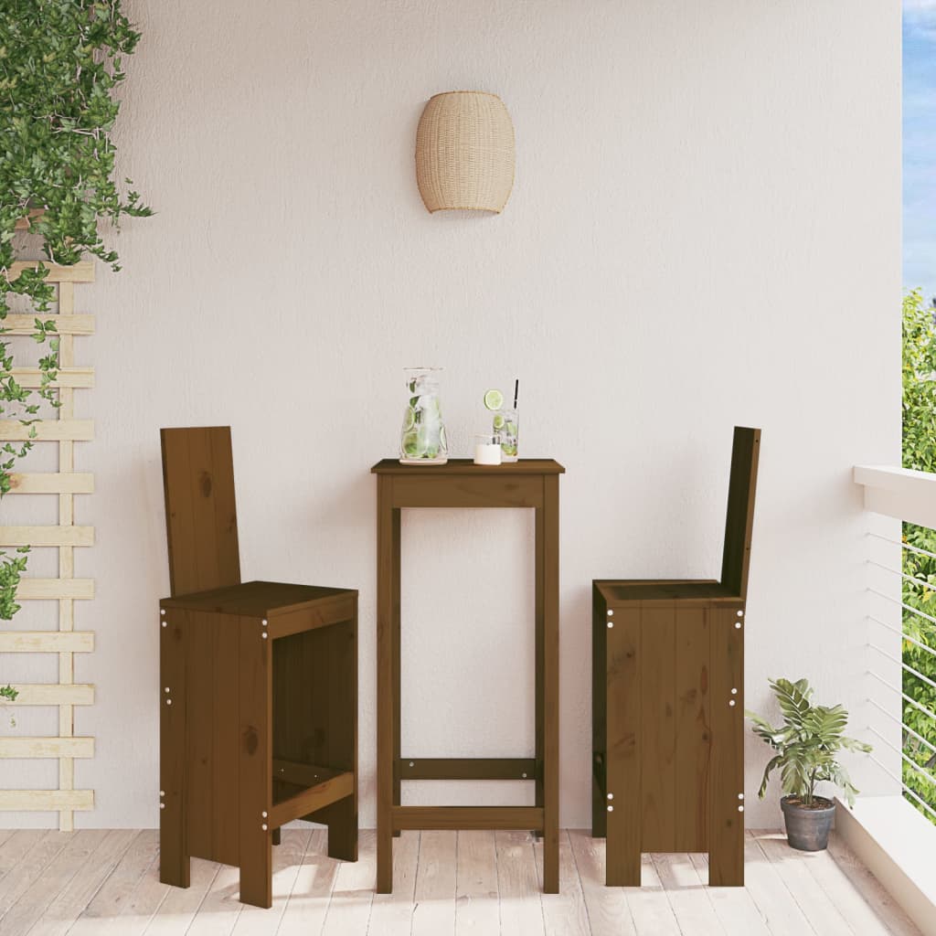 Bar Stools 2 pcs Honey Brown 40x42x120 cm Solid Wood Pine