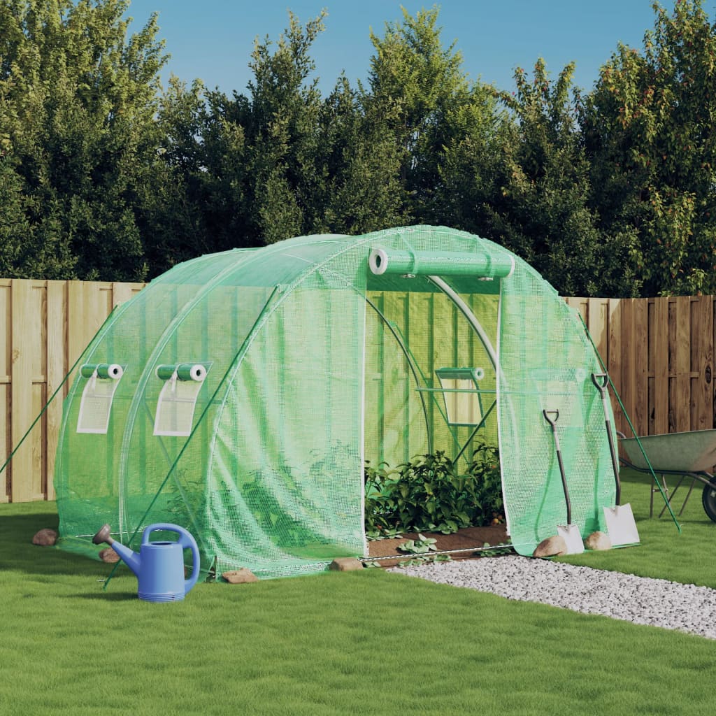 Greenhouse with Steel Frame Green 6 m2 3x2x2 m