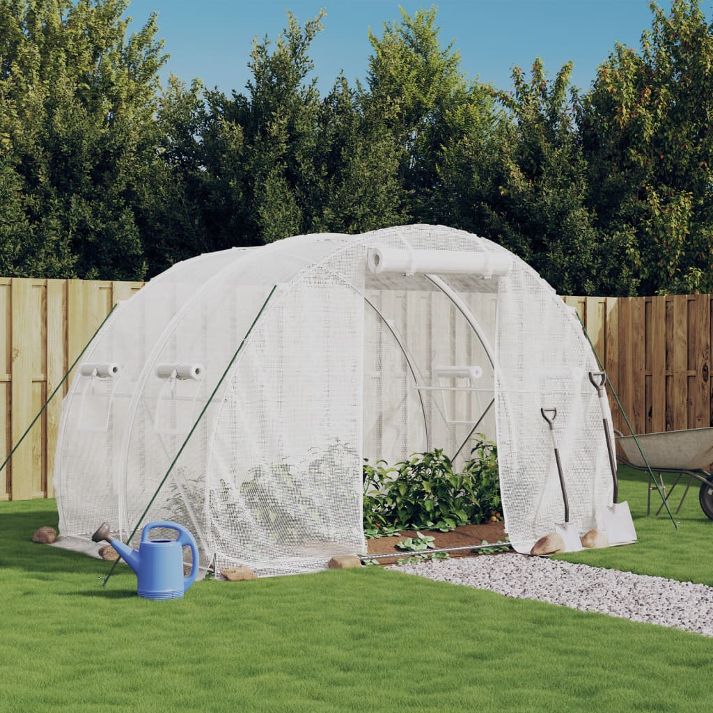 Greenhouse with Steel Frame White 6 m2 3x2x2 m