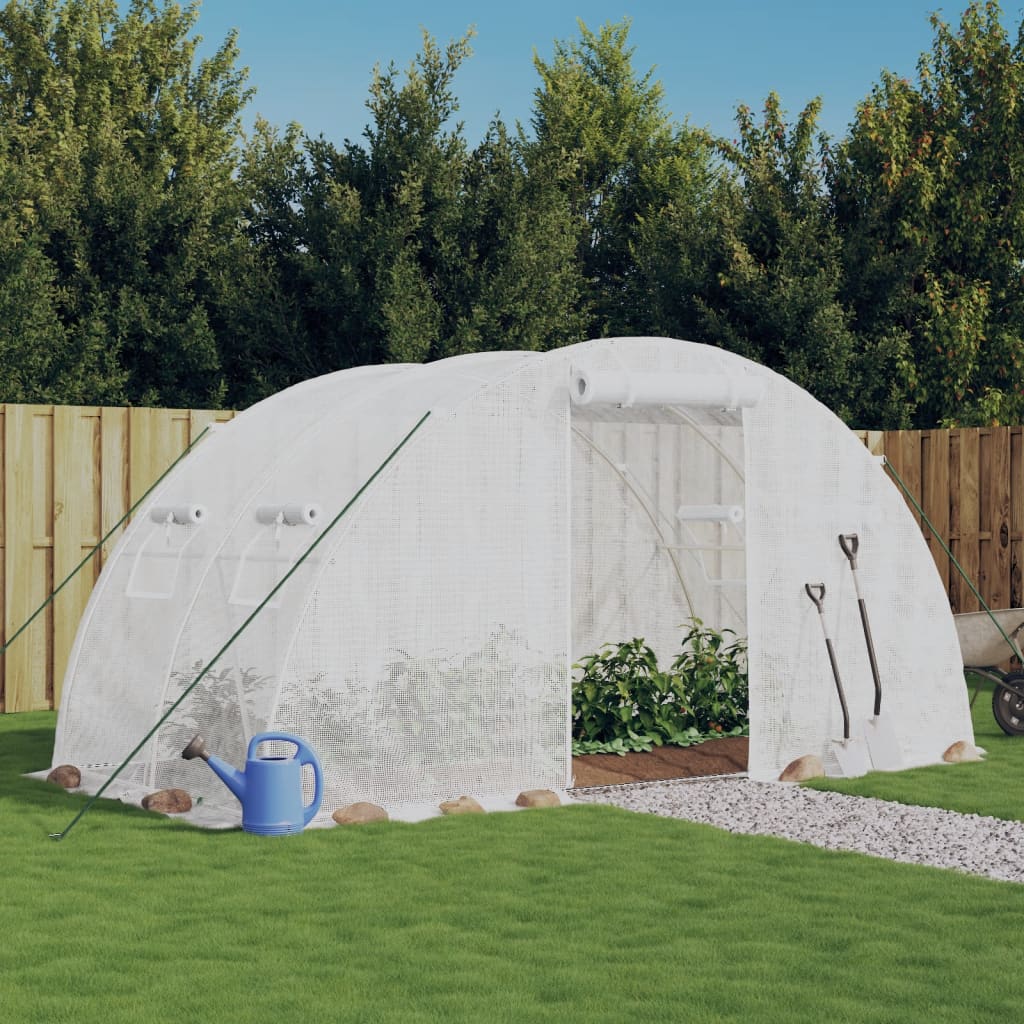 SETLOFT Greenhouse with Frame 8 sqm 4x2x2 m Steel - White