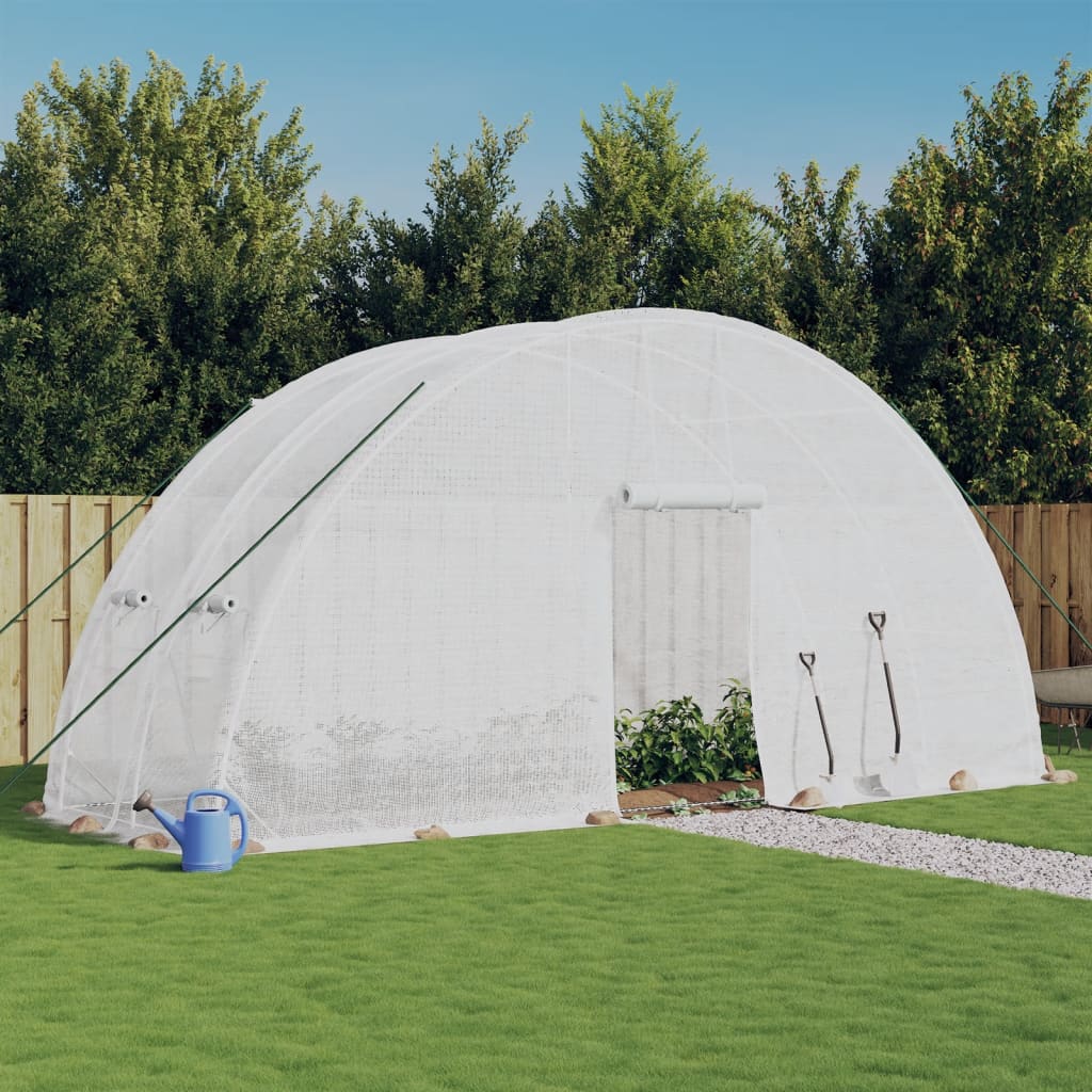 Greenhouse with Steel Frame White 12 m2 6x2x2.85 m