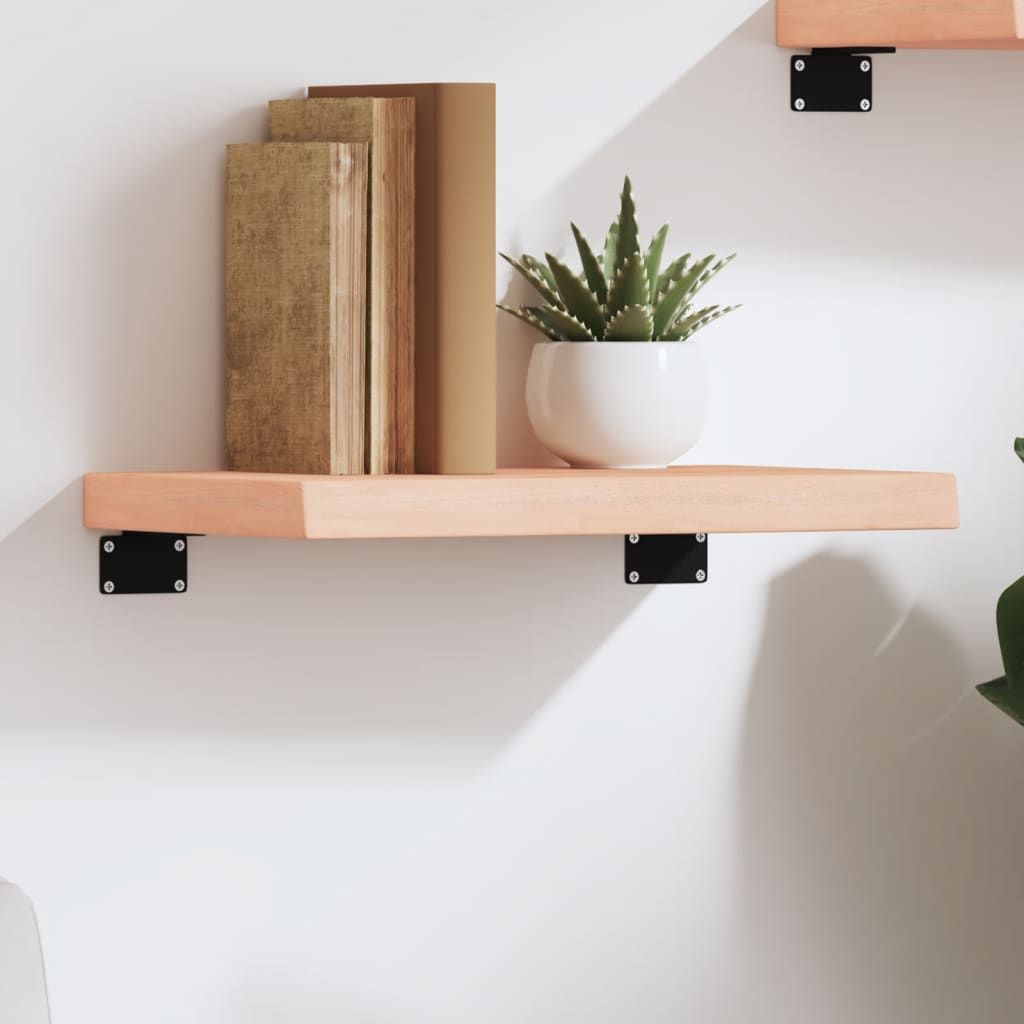 Wall Shelf 40x20x4cm Untreated Solid Wood Oak