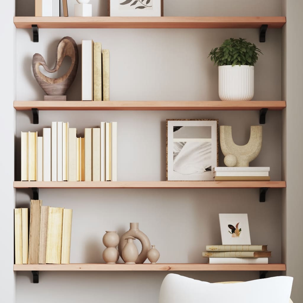Wall Shelf 80x20x2cm Untreated Solid Wood Oak
