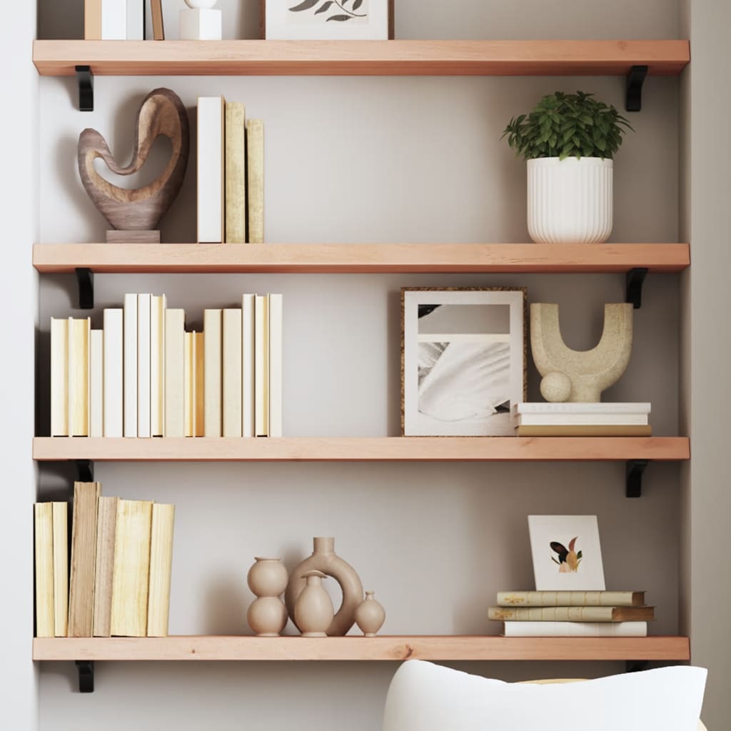 Wall Shelf 100x20x4 cm Untreated Solid Wood Oak