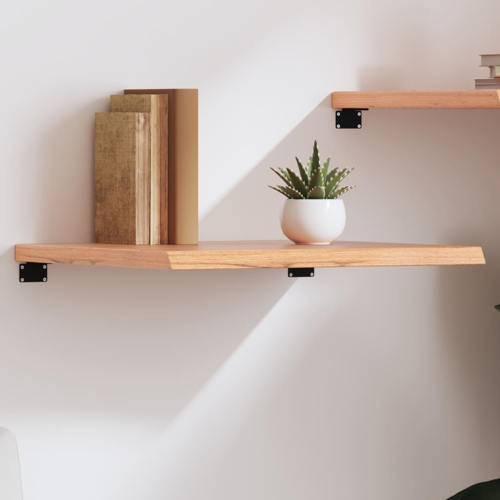 Wall Shelf Light Brown 60x50x4 cm Treated Solid Wood Oak