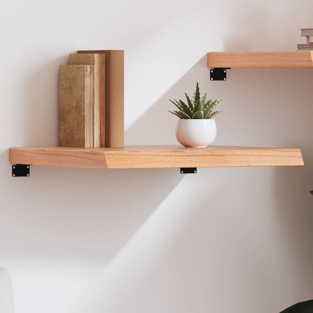 Wall Shelf Light Brown 60x50x6 cm Treated Solid Wood Oak