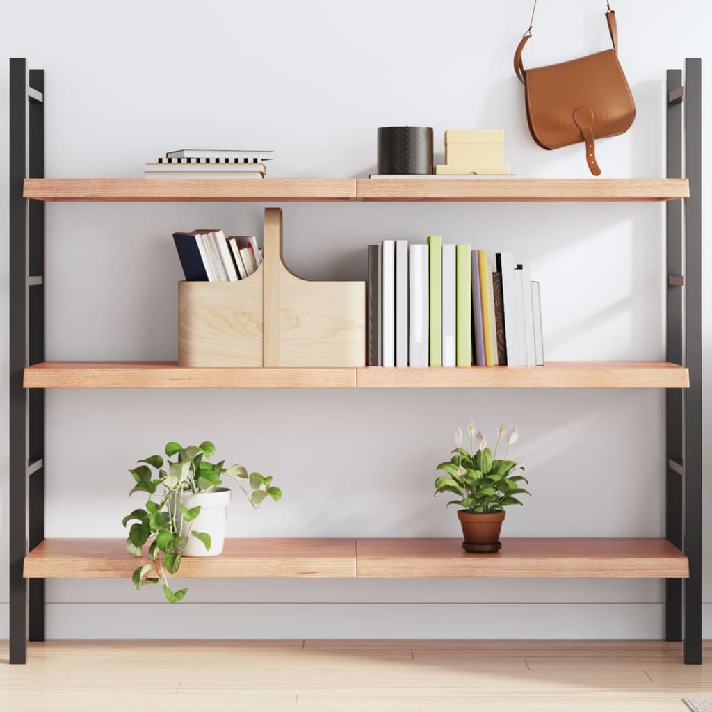 Wall Shelf Light Brown 140x40x4 cm Treated Solid Wood Oak