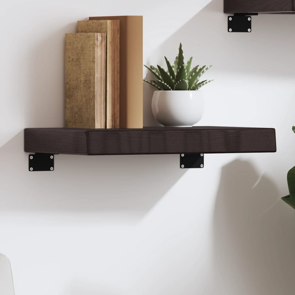 Wall Shelf Dark Grey 40x30x6 cm Treated Solid Wood Oak