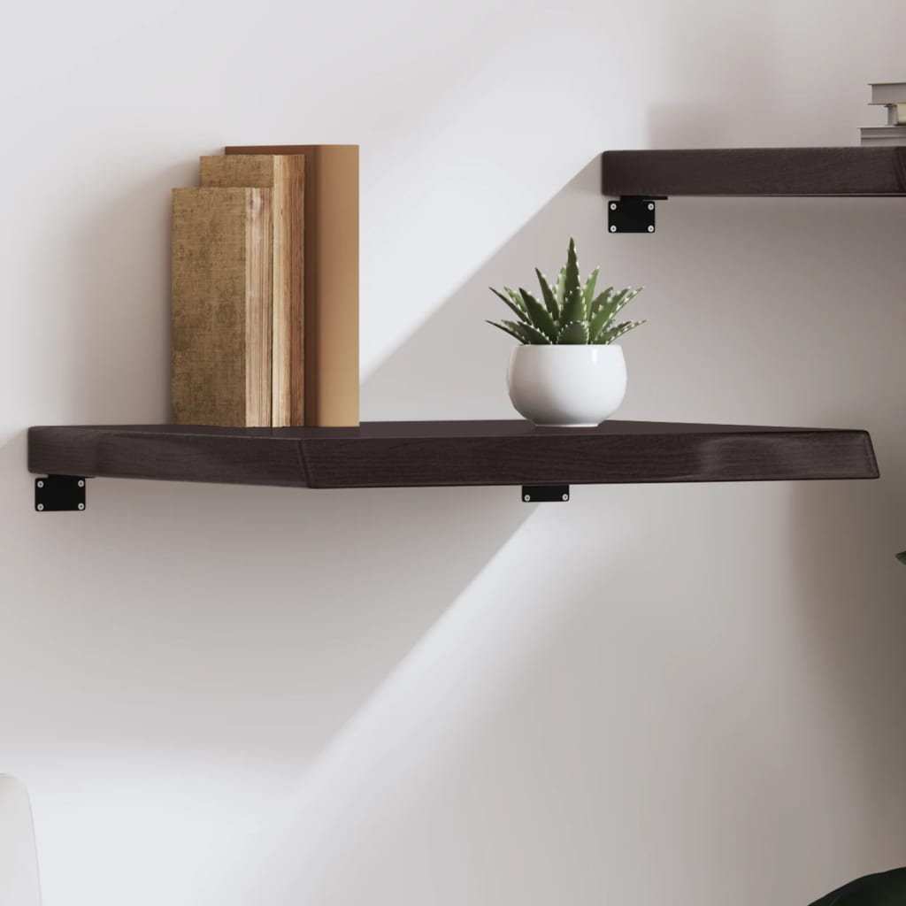 Wall Shelf Dark Grey 60x60x6 cm Treated Solid Wood Oak
