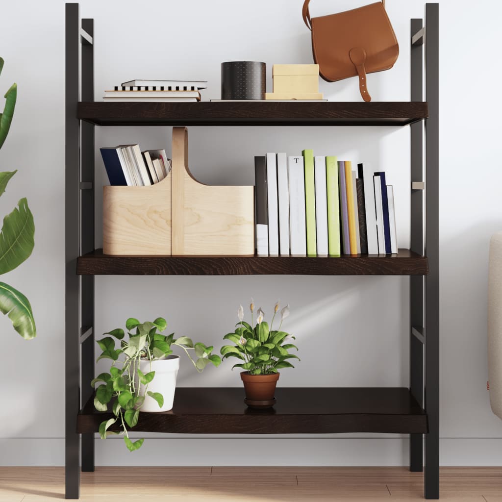 Wall Shelf Dark Grey 100x50x6 cm Treated Solid Wood Oak