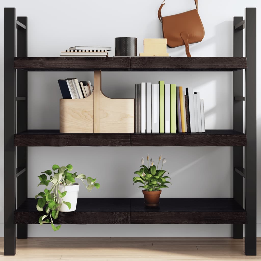 Wall Shelf Dark Grey 120x50x6 cm Treated Solid Wood Oak