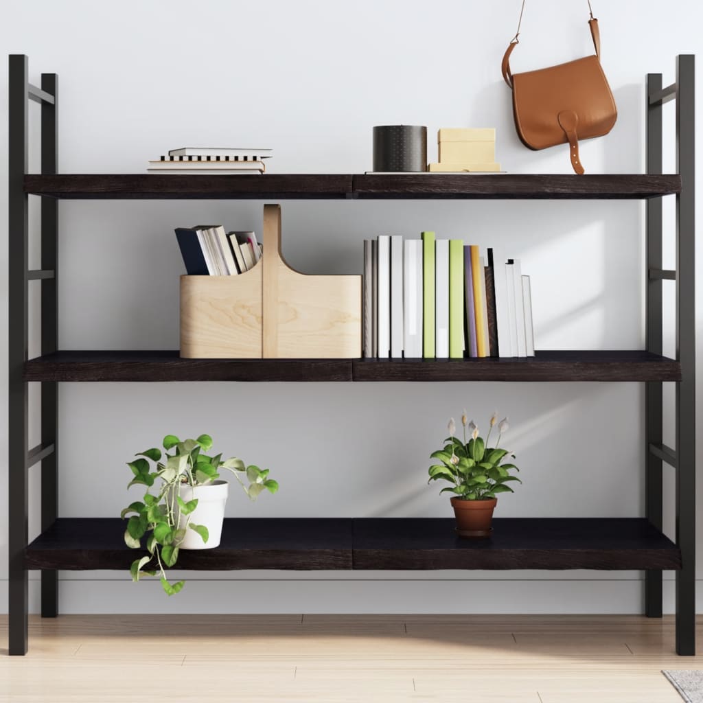 Wall Shelf Dark Grey 140x60x4 cm Treated Solid Wood Oak
