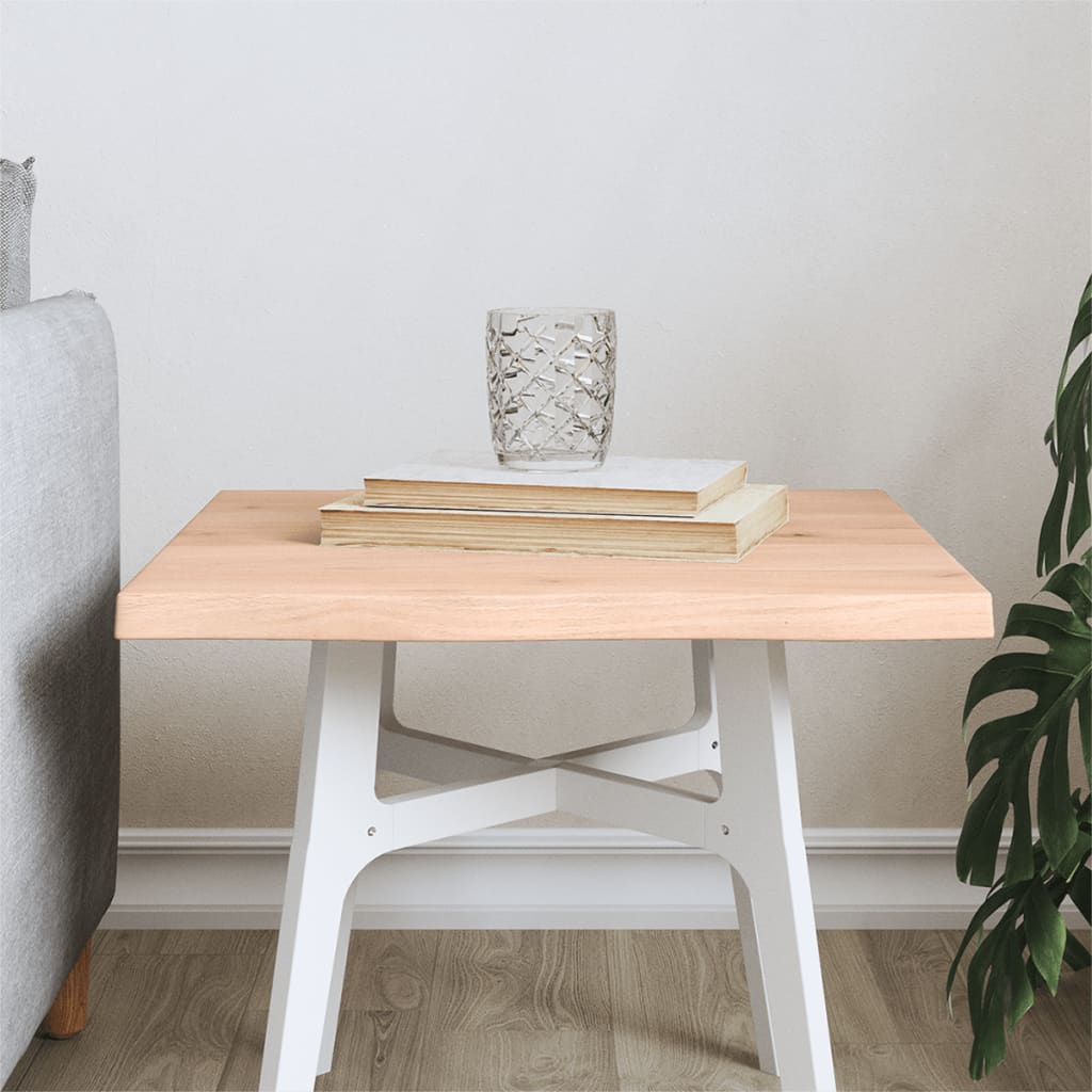 Table Top 40x40x2cm Untreated Solid Wood Oak Live Edge