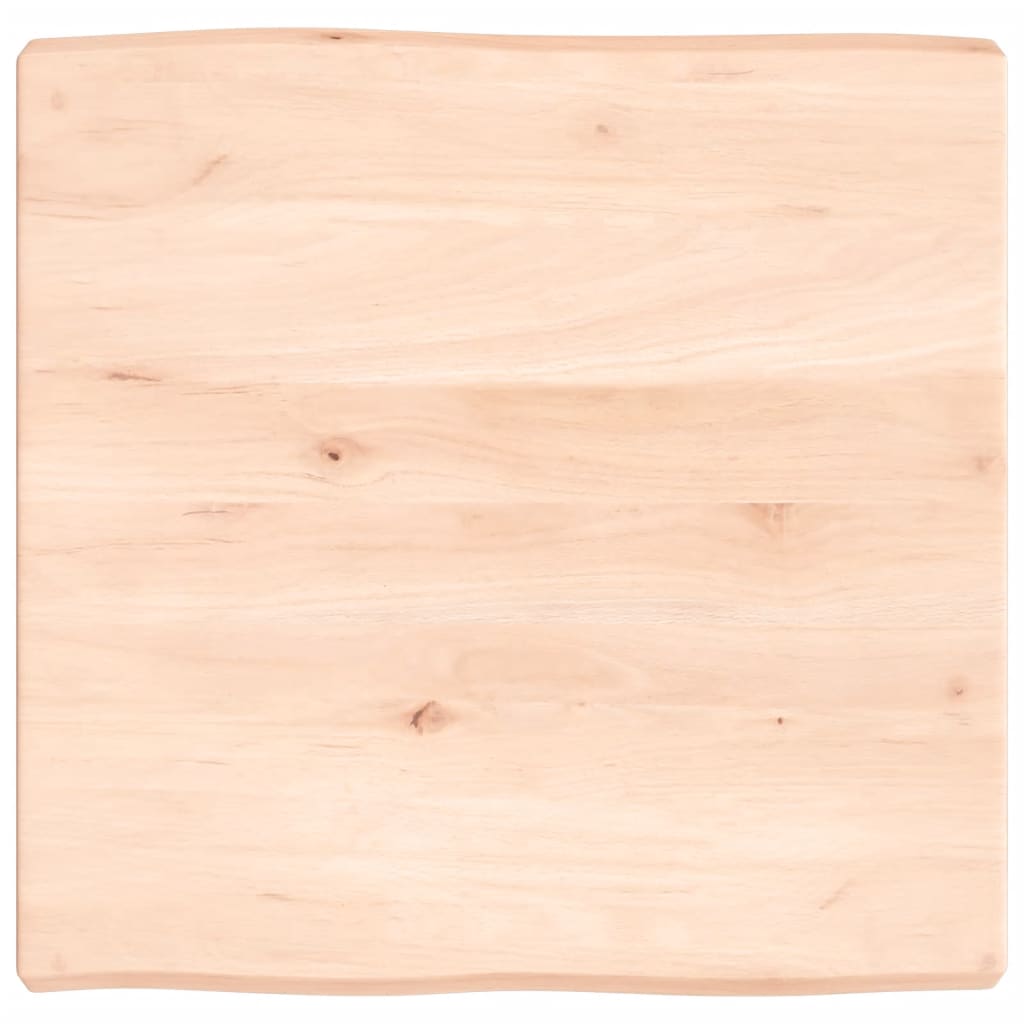 Table Top 60x60x6 cm Untreated Solid Wood Oak Live Edge