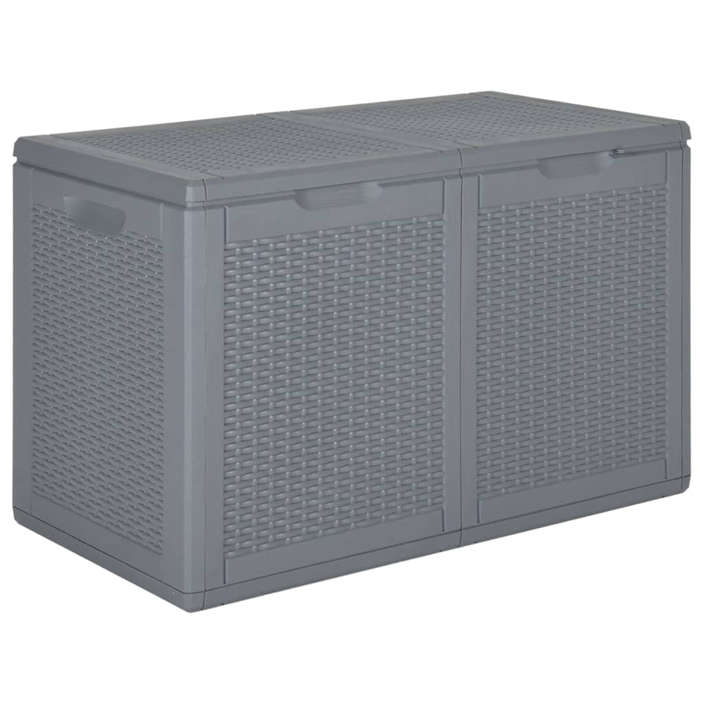 Garden Storage Box Grey PP Rattan 180 L