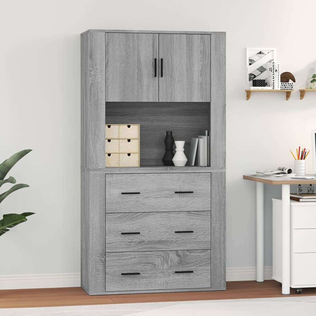 Highboard Grey Sonoma Engineered Wood