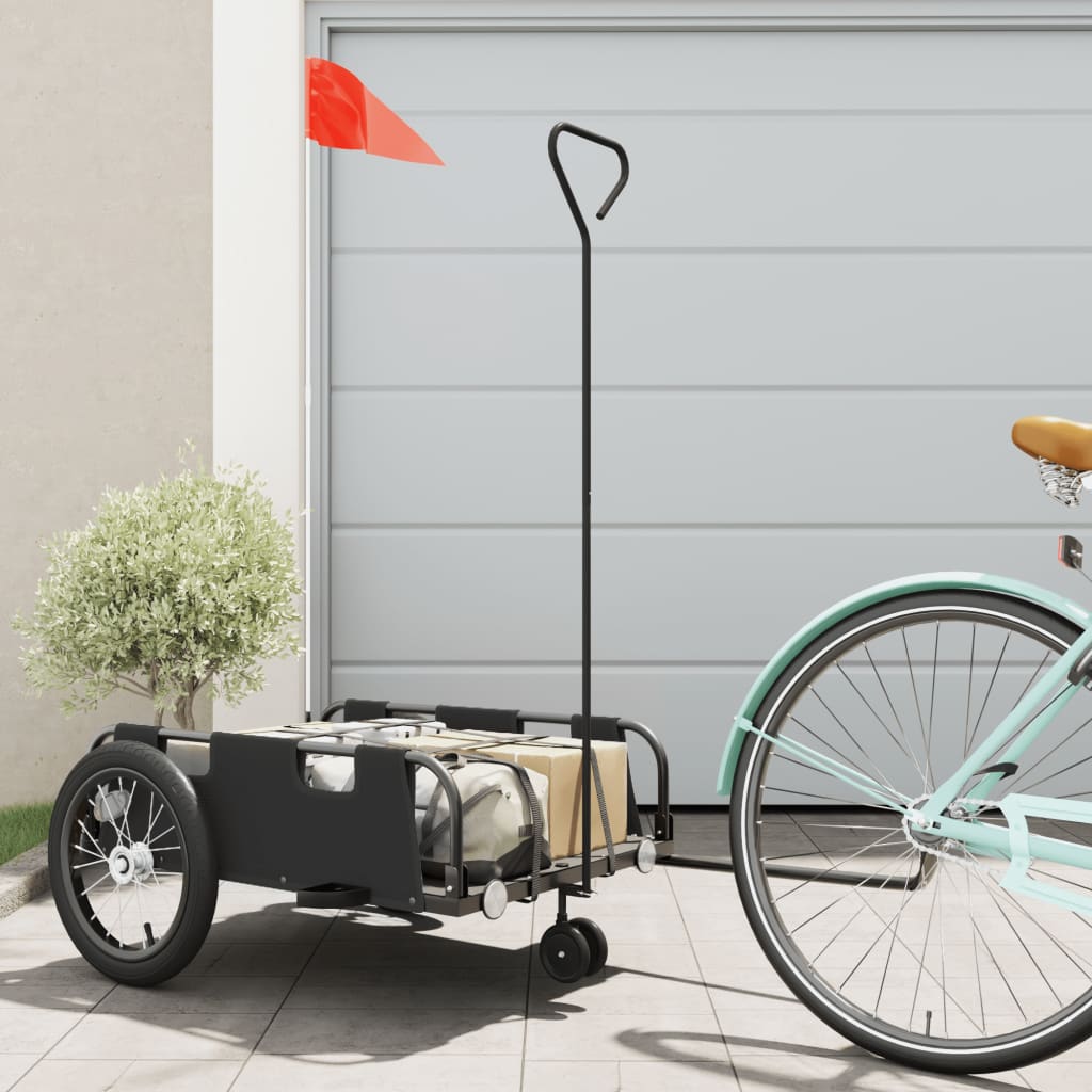 Bike Trailer Black Oxford Fabric and Iron