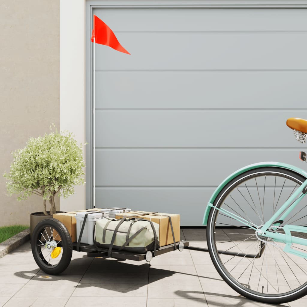Bike Cargo Trailer Black 122x53x28 cm Iron