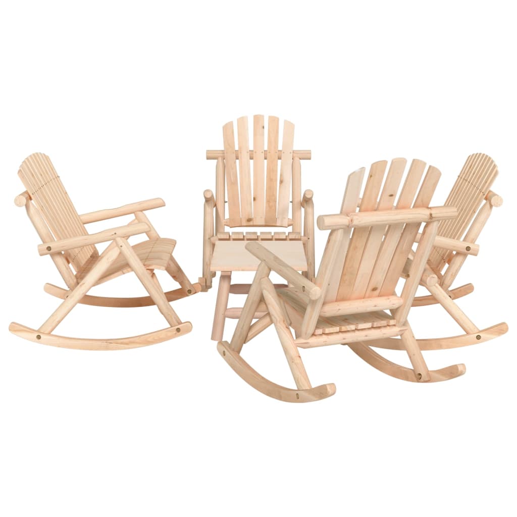 5 Pcs Garden Lounge Set Solid Wood Spruce