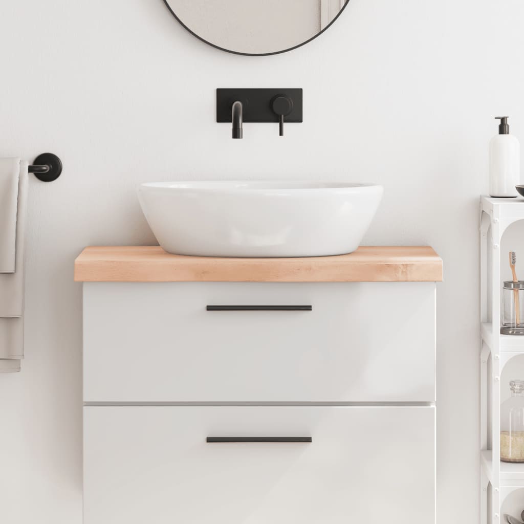Bathroom Countertop 80x40x6 cm Untreated Solid Wood