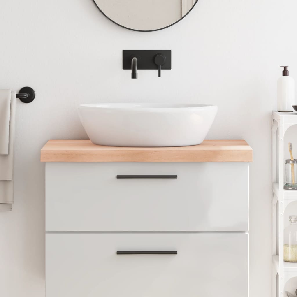 Bathroom Countertop 80x50x6 cm Untreated Solid Wood