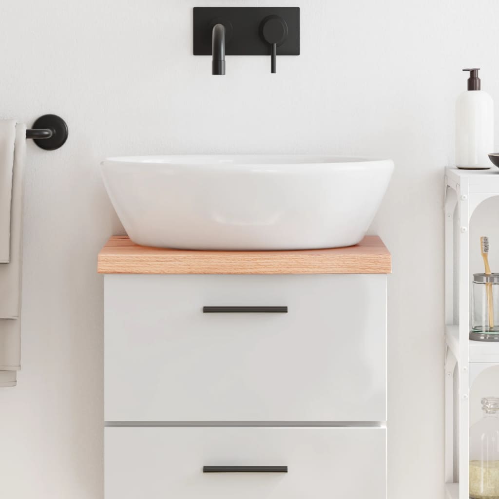 Bathroom Countertop Light Brown 40x30x4cm Treated Solid Wood