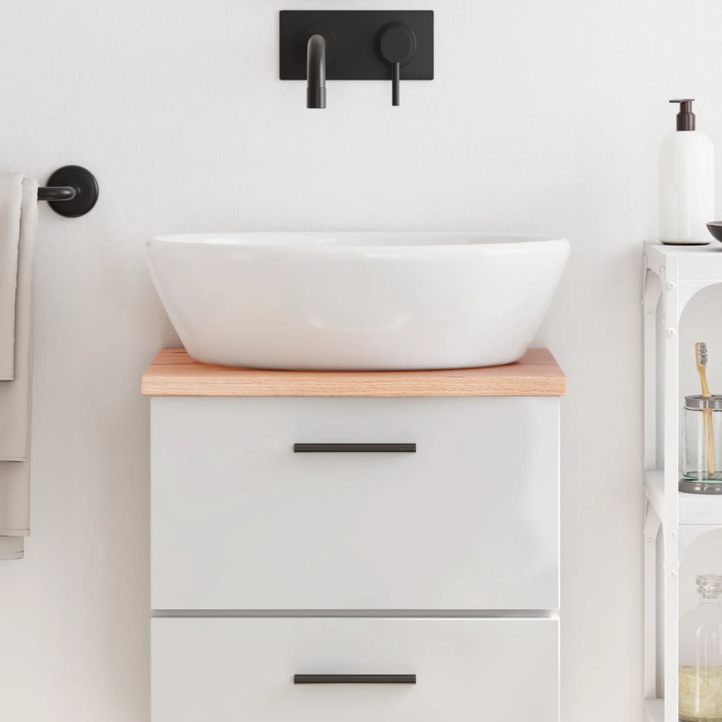 Bathroom Countertop Light Brown 40x40x2cm Treated Solid Wood