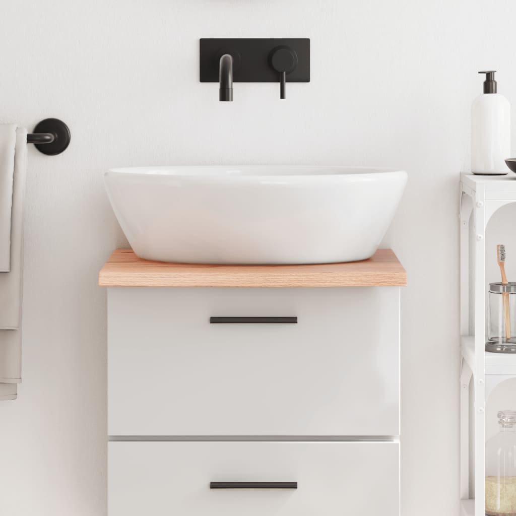 Bathroom Countertop Light Brown 40x50x2cm Treated Solid Wood