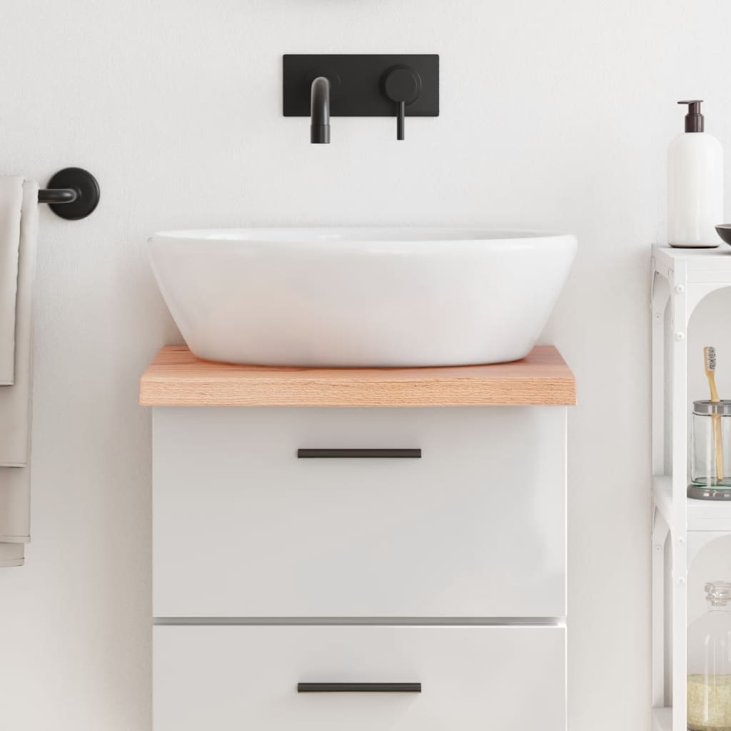 Bathroom Countertop Light Brown 40x50x2-4cm Treated Solid Wood