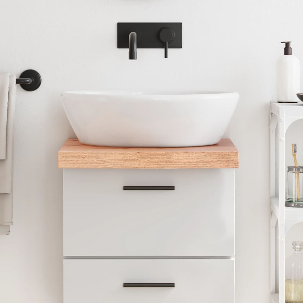 Bathroom Countertop Light Brown 40x60x2-6cm Treated Solid Wood