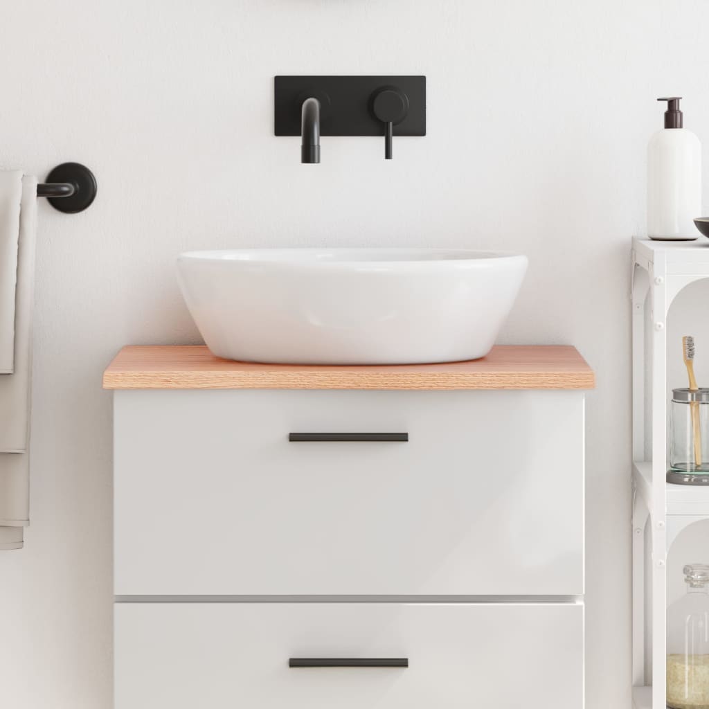 Bathroom Countertop Light Brown 60x30x2cm Treated Solid Wood