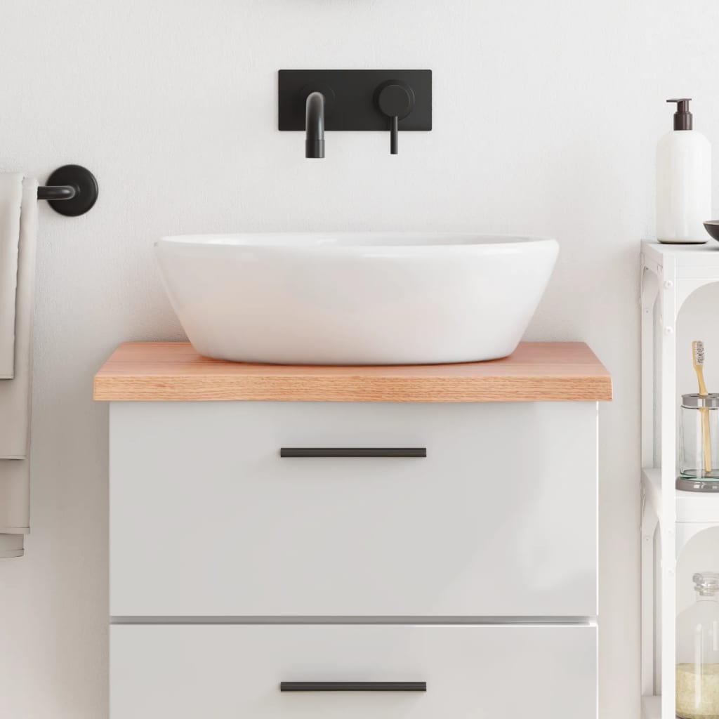 Bathroom Countertop Light Brown 60x50x4cm Treated Solid Wood