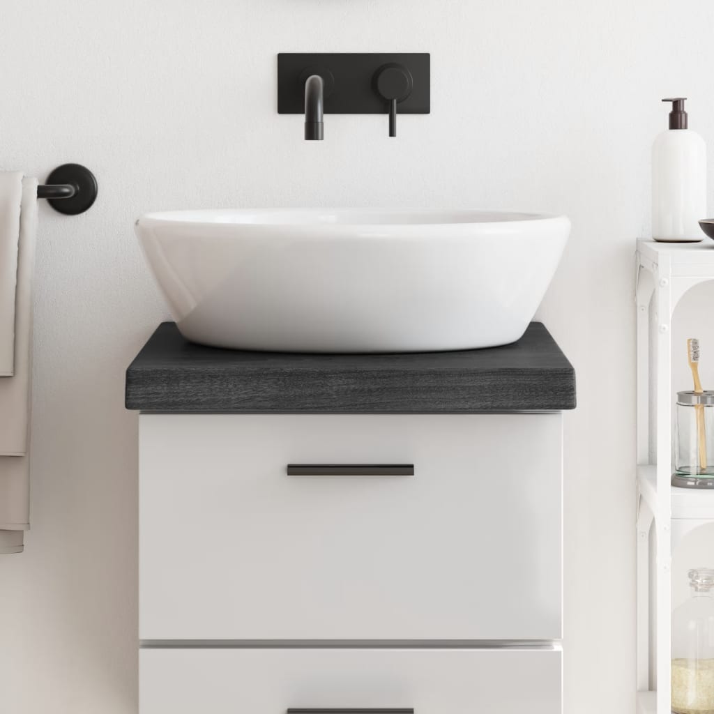 Bathroom Countertop Dark Brown 40x60x2-6cm Treated Solid Wood