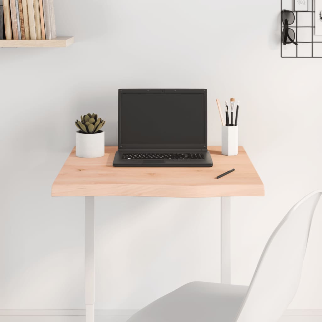Table Top 60x60x4 cm Untreated Solid Wood Oak